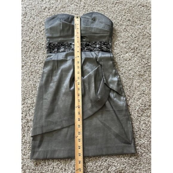 LOVE TEASE Cocktail Dress 3 Juniors Strapless Beaded detail Zipper Closure - Picture 5 of 12